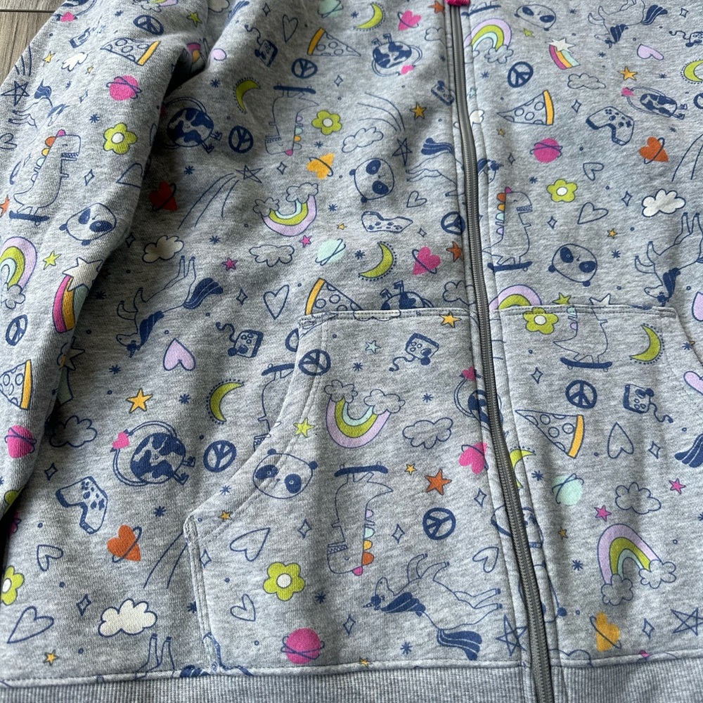 NWT 2 Cat & Jack Hooded ZipUp Sweatshirts in Gray and Green/Tan Size XXL (18) - Picture 3 of 8